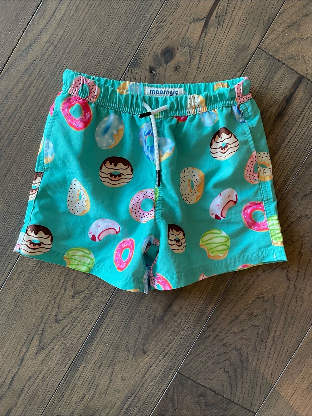 Maamgic Kids Boys Donut Print Swim Trunks - Aqua Sz 7